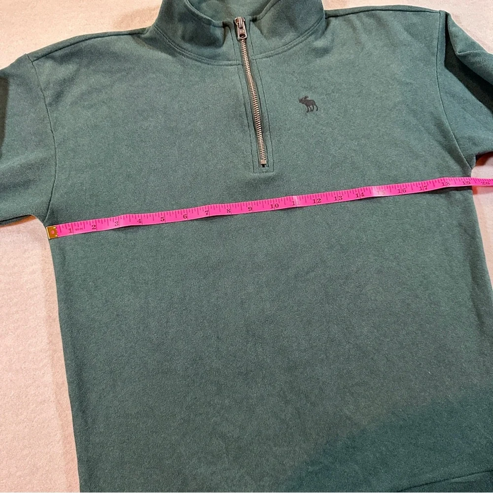 Abercrombie Kids Boys‎ 15/16 Relaxed Fit Quarter Zip Pullover Teal Cozy Warm